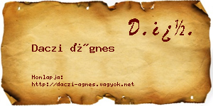 Daczi Ágnes névjegykártya